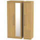 Harlech Tall 3 Door 2 Small Drawers Mirror Wardrobe